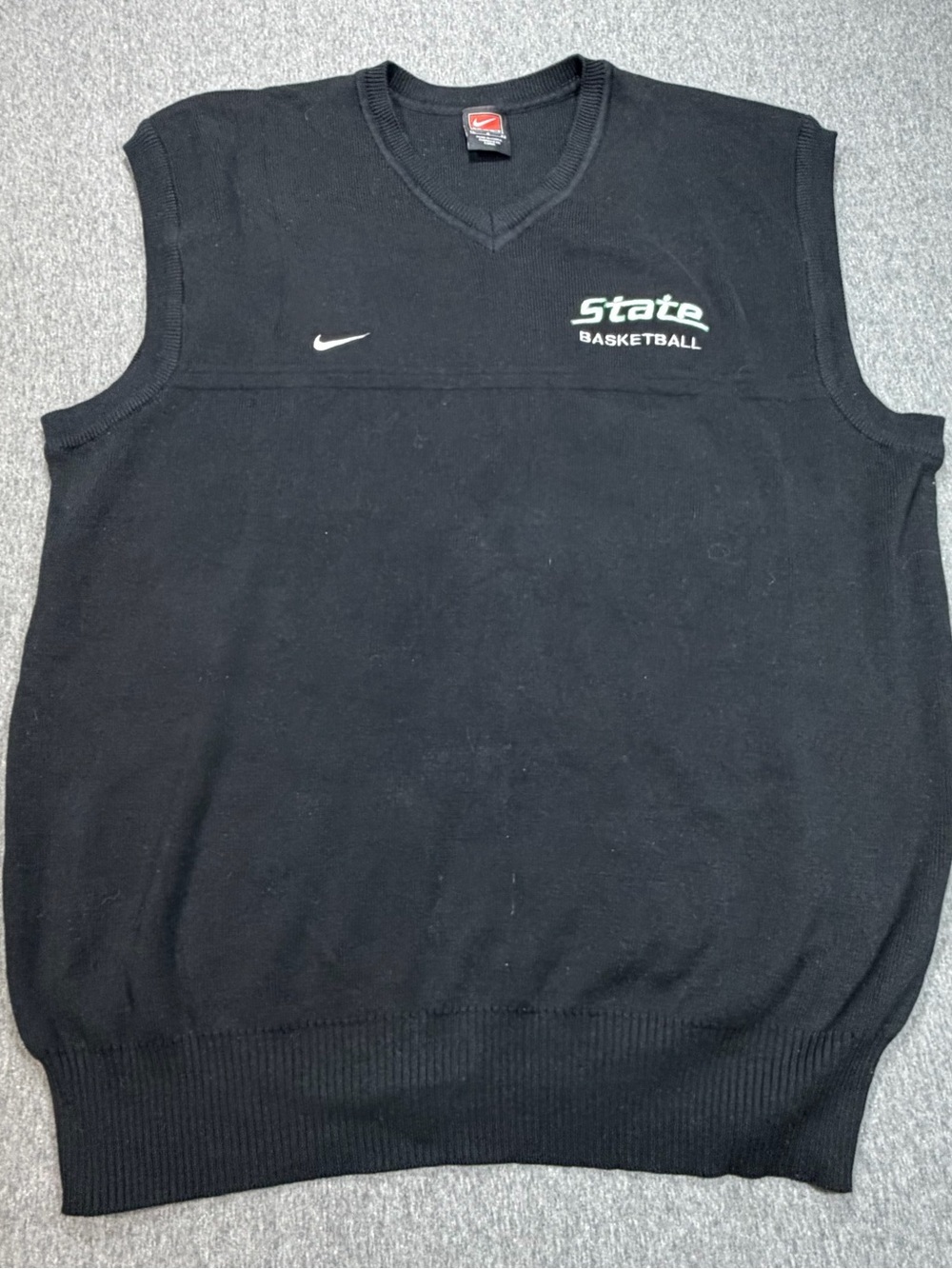 Nike Michigan State Spartans Basketball Black V‑Neck Sweater Vest Mens Large